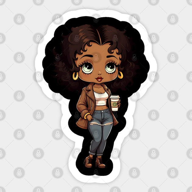 Chibi Black Girl Sticker by UrbanLifeApparel
